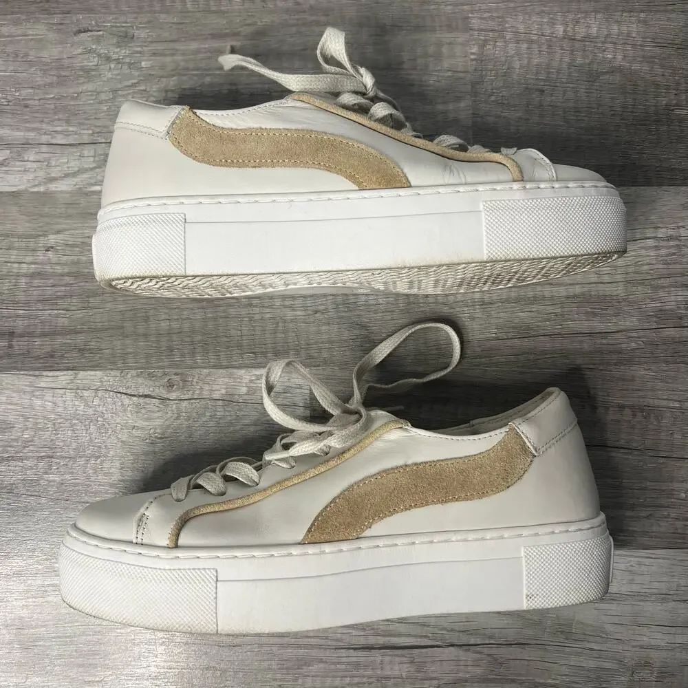 Able Nera Lace Up Sneaker Bone Camel Size 8 1/2